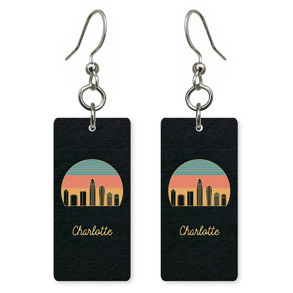 She's Choosing North Carolina Earrings | Charlotte Retro Skyline