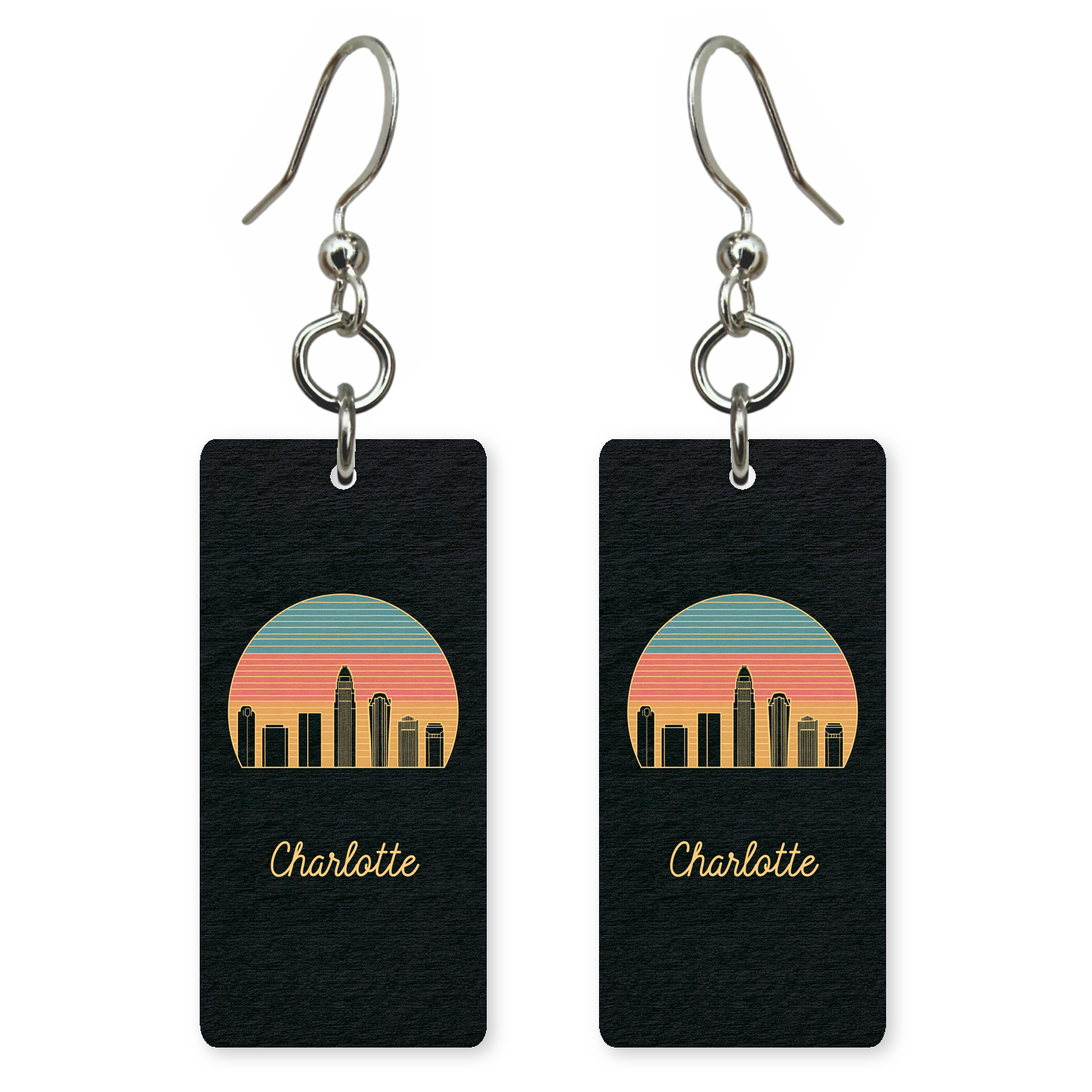 She's Choosing North Carolina Earrings | Charlotte Retro Skyline