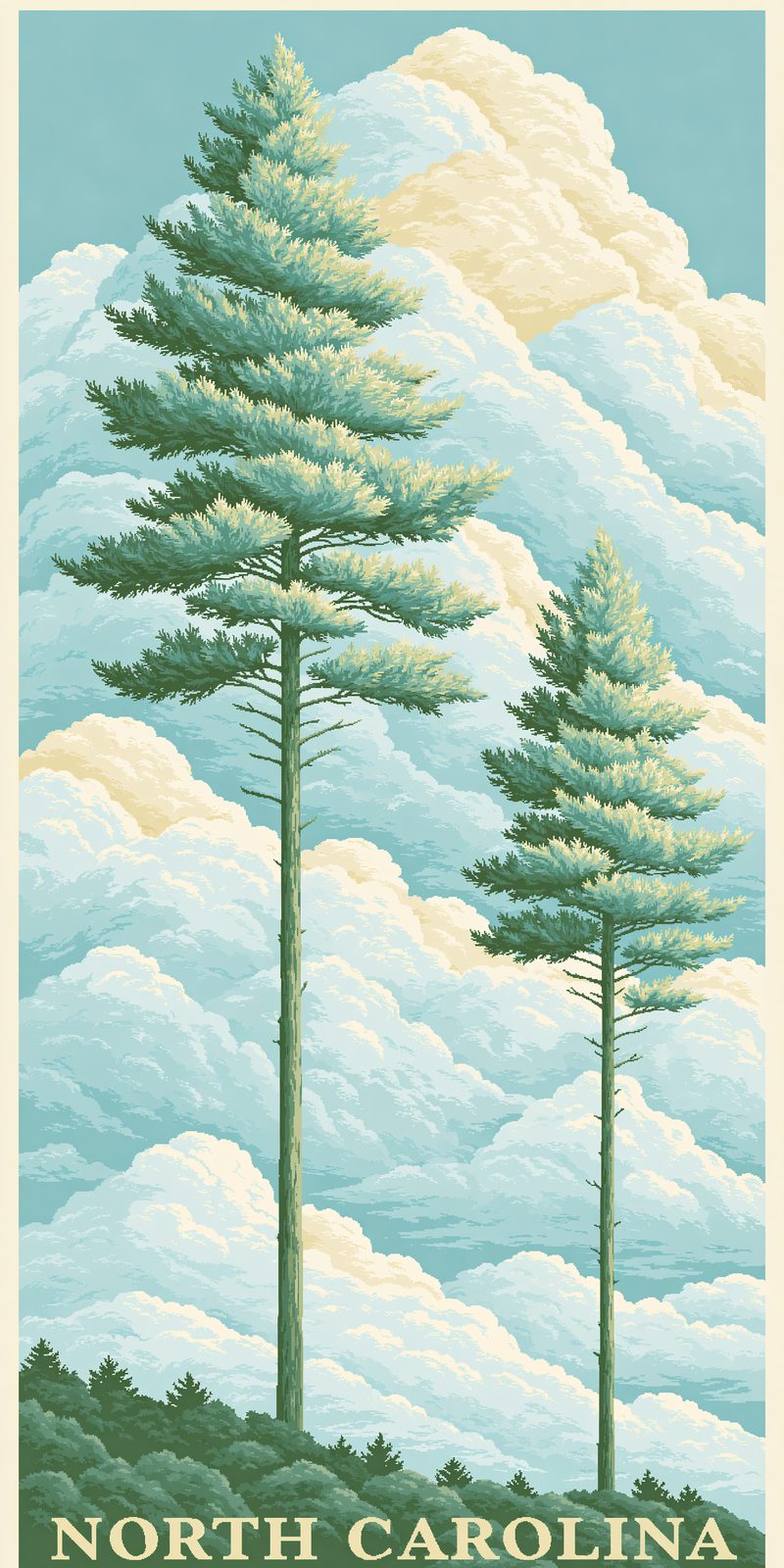 She's Choosing North Carolina Earrings | Towering Pines Clouds