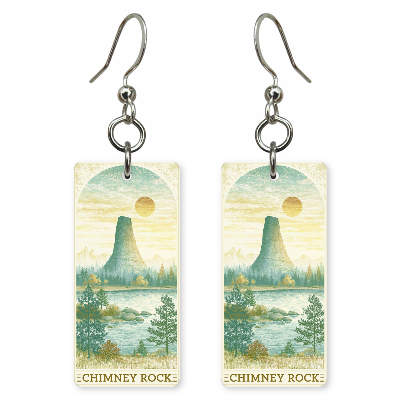 She's Choosing North Carolina Earrings | Chimney Rock Lake