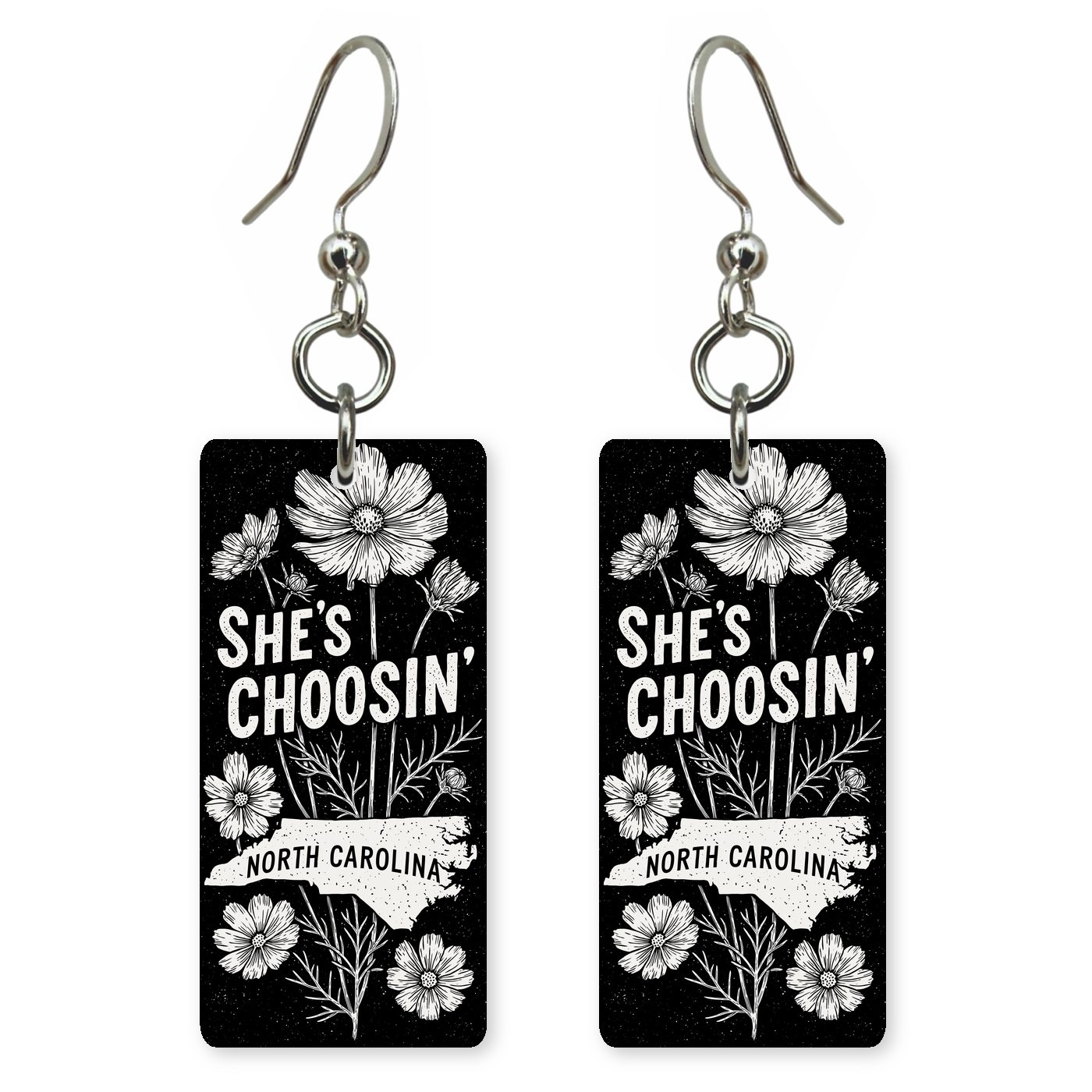 Chalk Wildflowers — She's Choosing earrings, shown as a pair