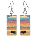 Bison Stripes — She's Choosing earrings, shown as a pair