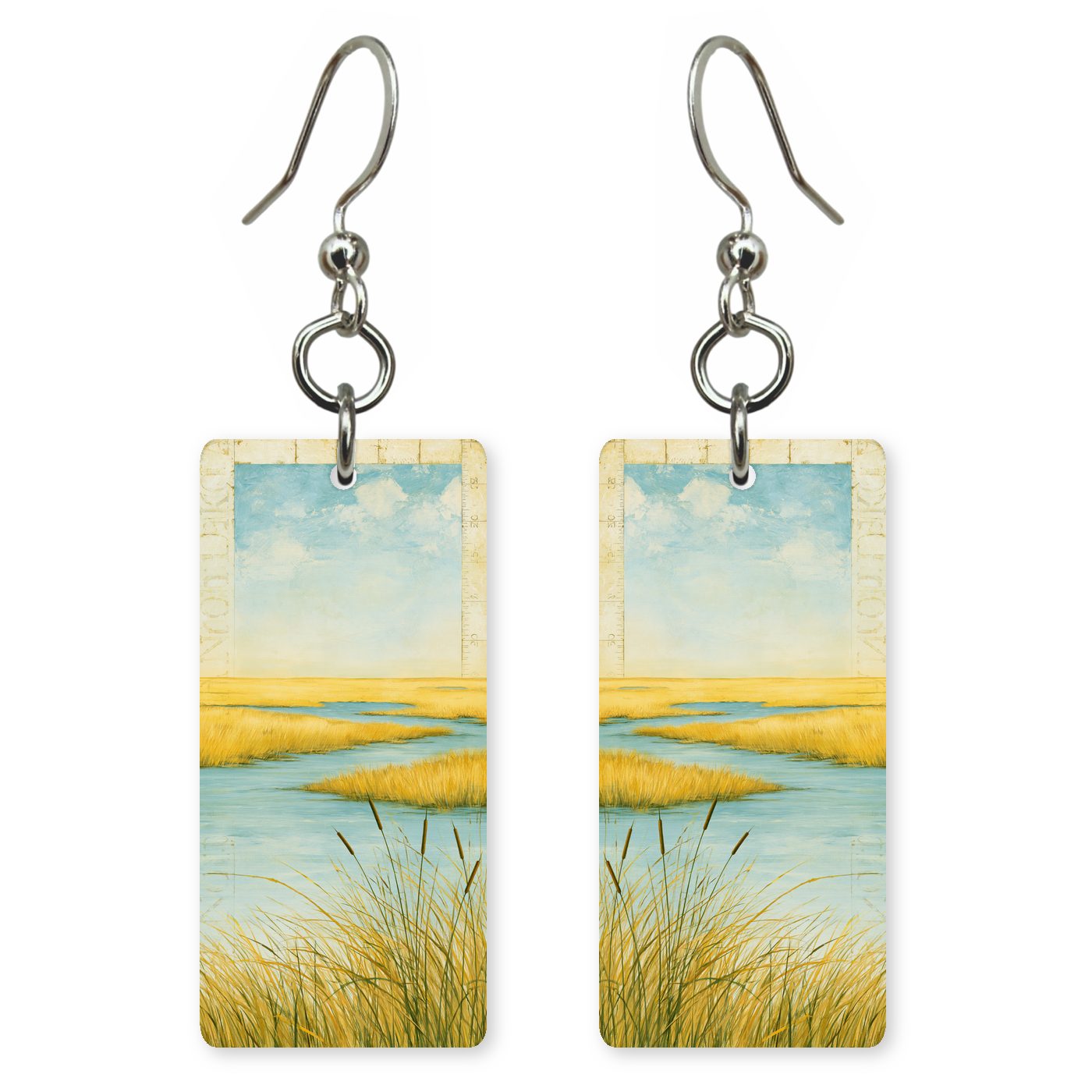 Prairie Marsh — She's Choosing earrings, shown as a pair