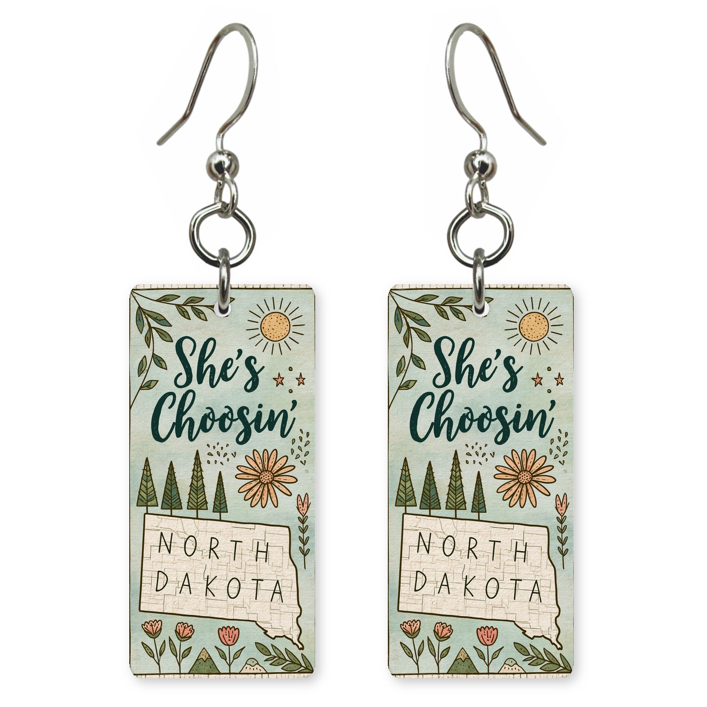 Prairie Poster — She's Choosing earrings, shown as a pair