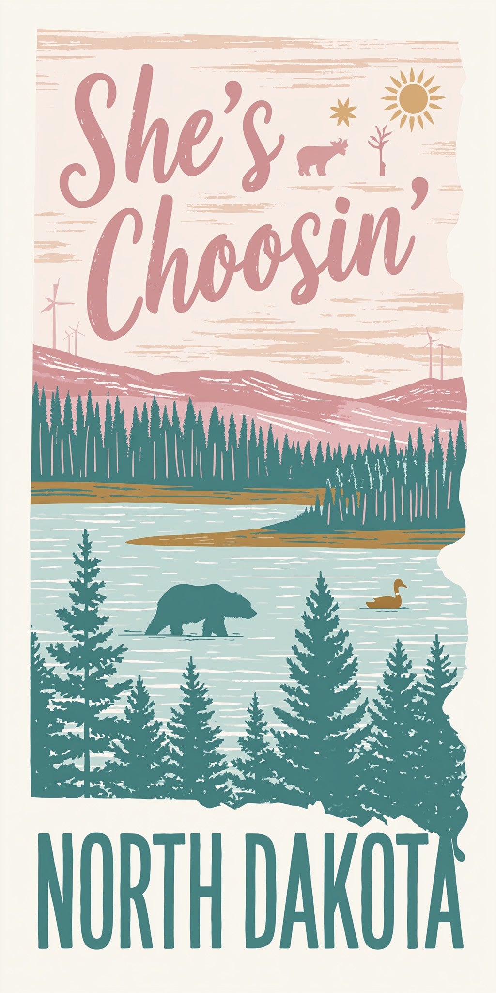 Pink Lake Pines — full design art