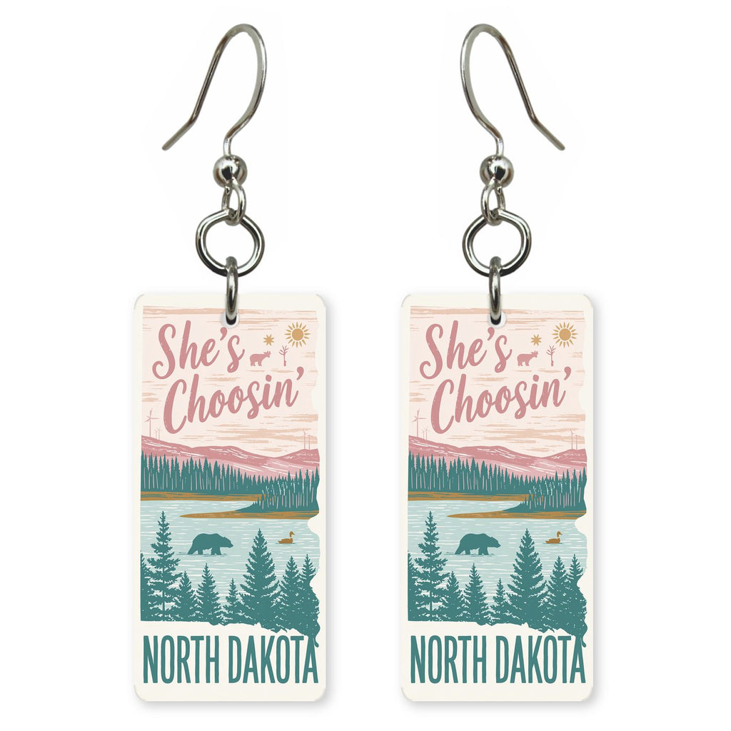 Pink Lake Pines — She's Choosing earrings, shown as a pair