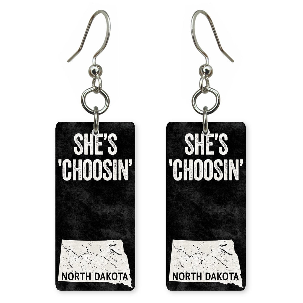 Black Block — She's Choosing earrings, shown as a pair