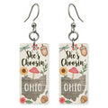 Mushroom Acorn — She's Choosing earrings, shown as a pair