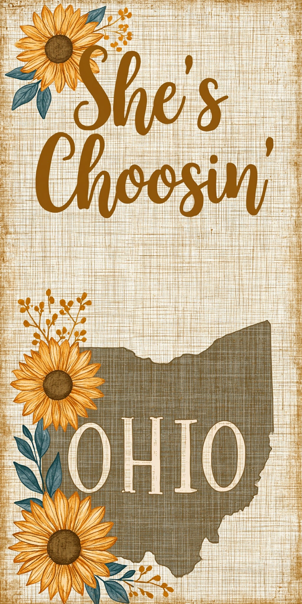 Burlap Sunflower — full design art