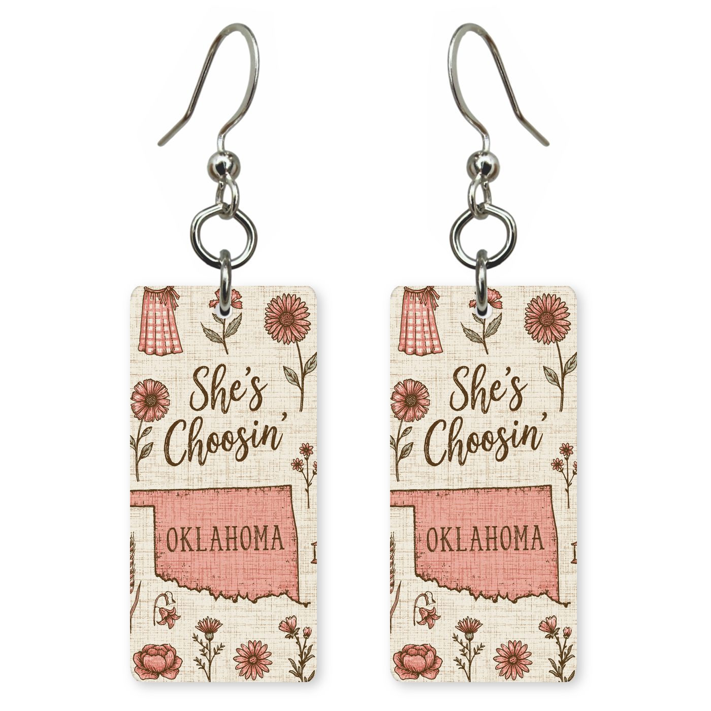 Floral Sampler — She's Choosing earrings, shown as a pair