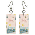 Pink Forest Critters — She's Choosing earrings, shown as a pair