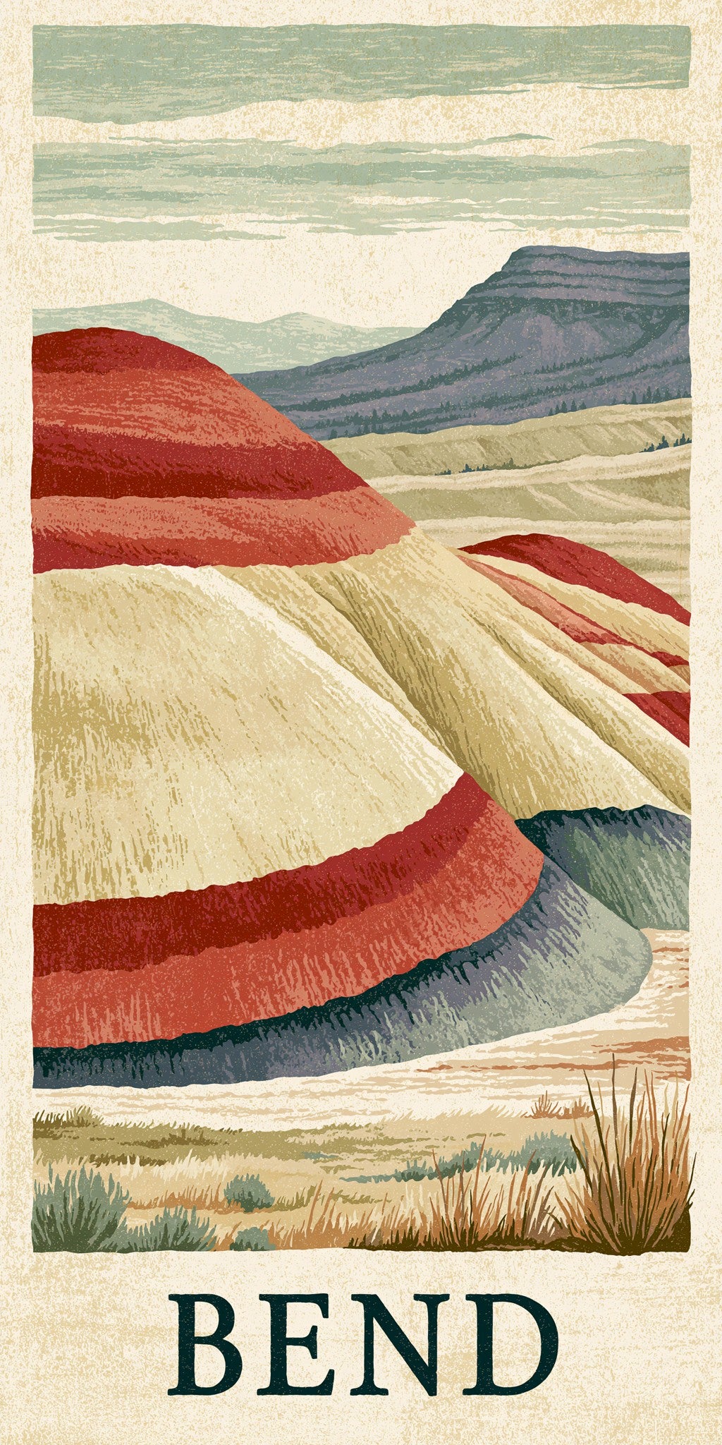 Painted Hills Text Bend — full design art