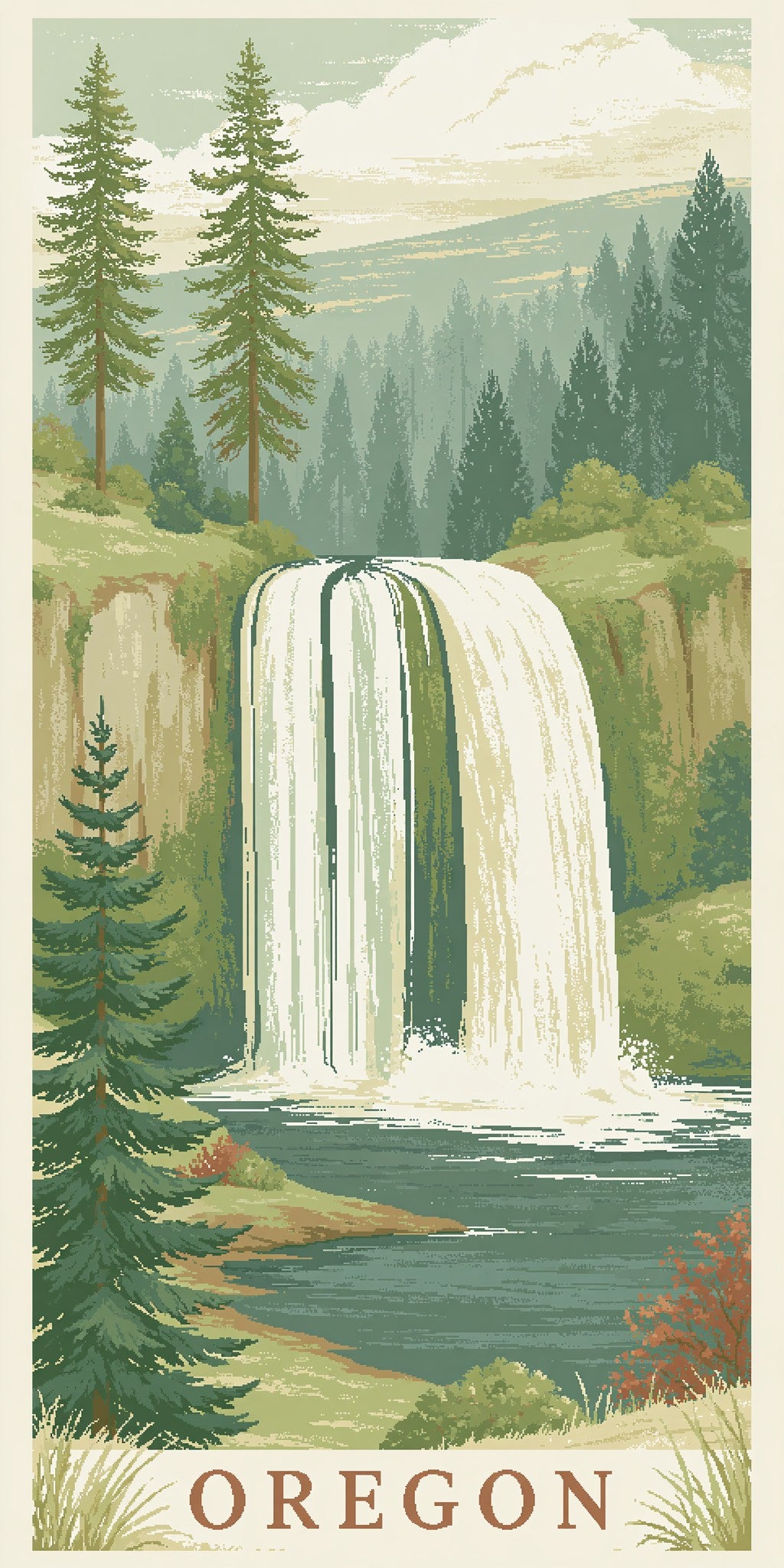 South Falls Text Oregon — full design art
