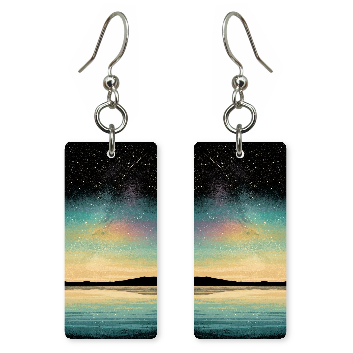 Crater Lake Milky Way — She's Choosing earrings, shown as a pair