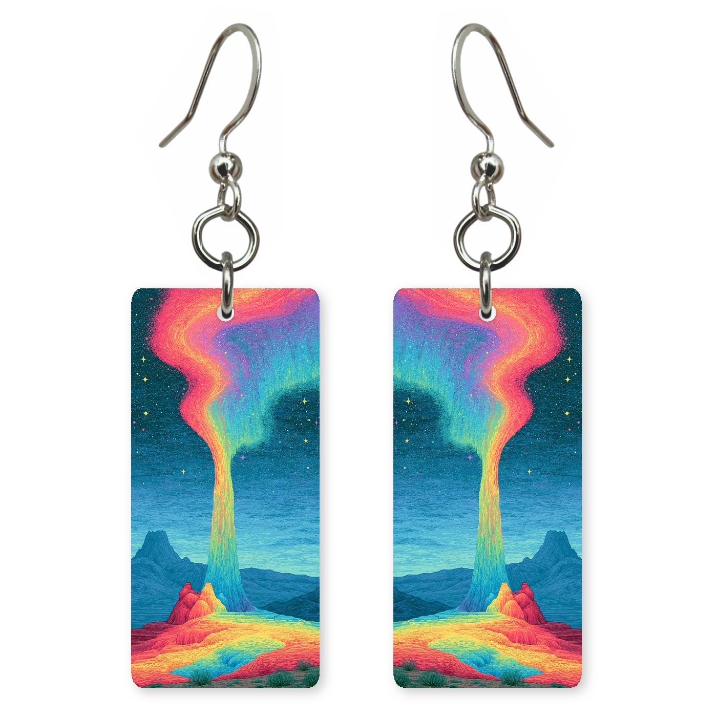 Fly Geyser As Portal — She's Choosing earrings, shown as a pair
