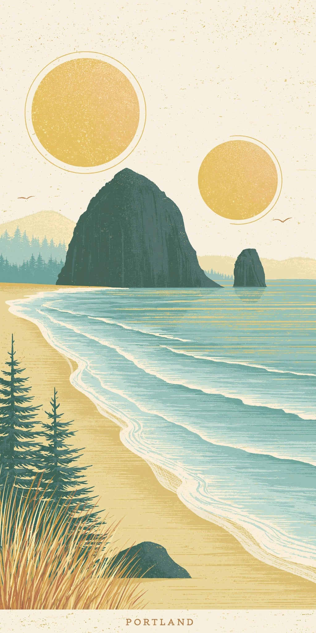 Haystack Rock Text Portland — full design art