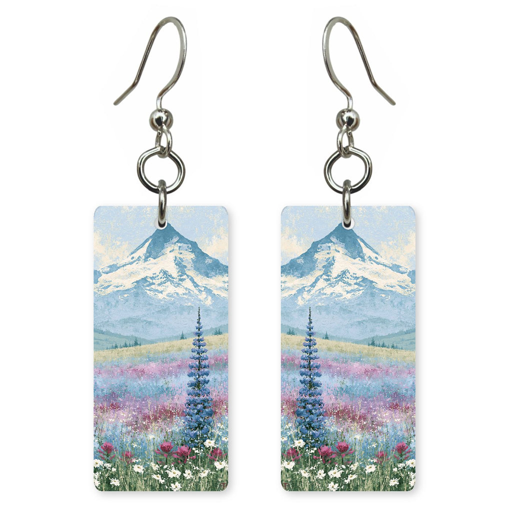 Mount Hood Wildflower Meadow — She's Choosing earrings, shown as a pair