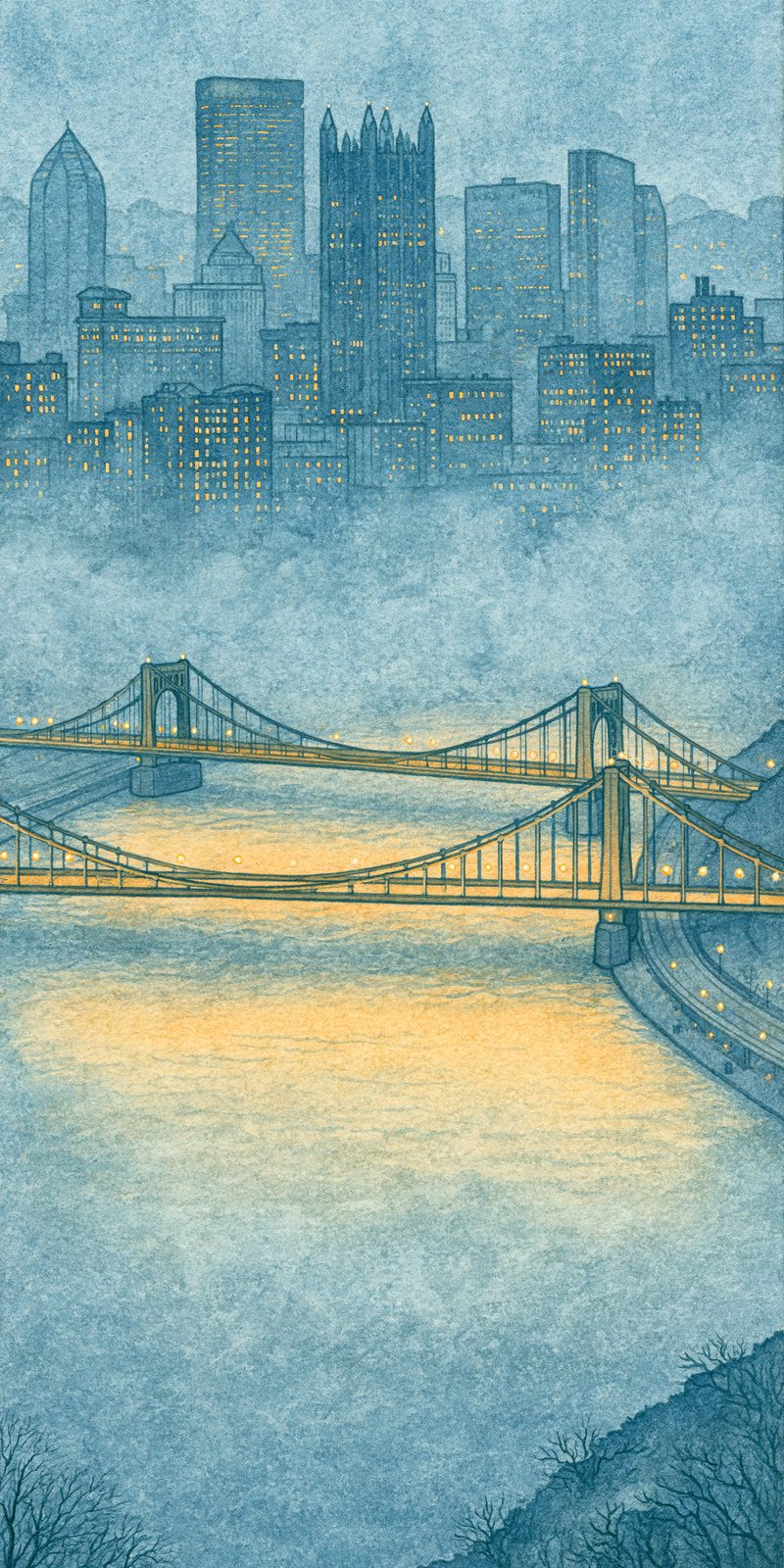 She's Choosing Pennsylvania Earrings | Pittsburgh Bridges Dusk