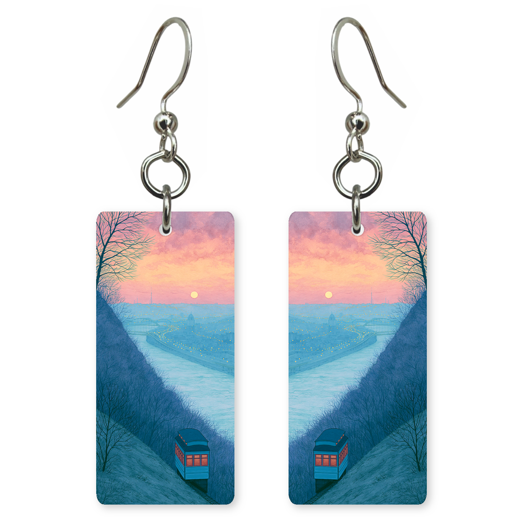 She's Choosing Pennsylvania Earrings | Incline River Twilight