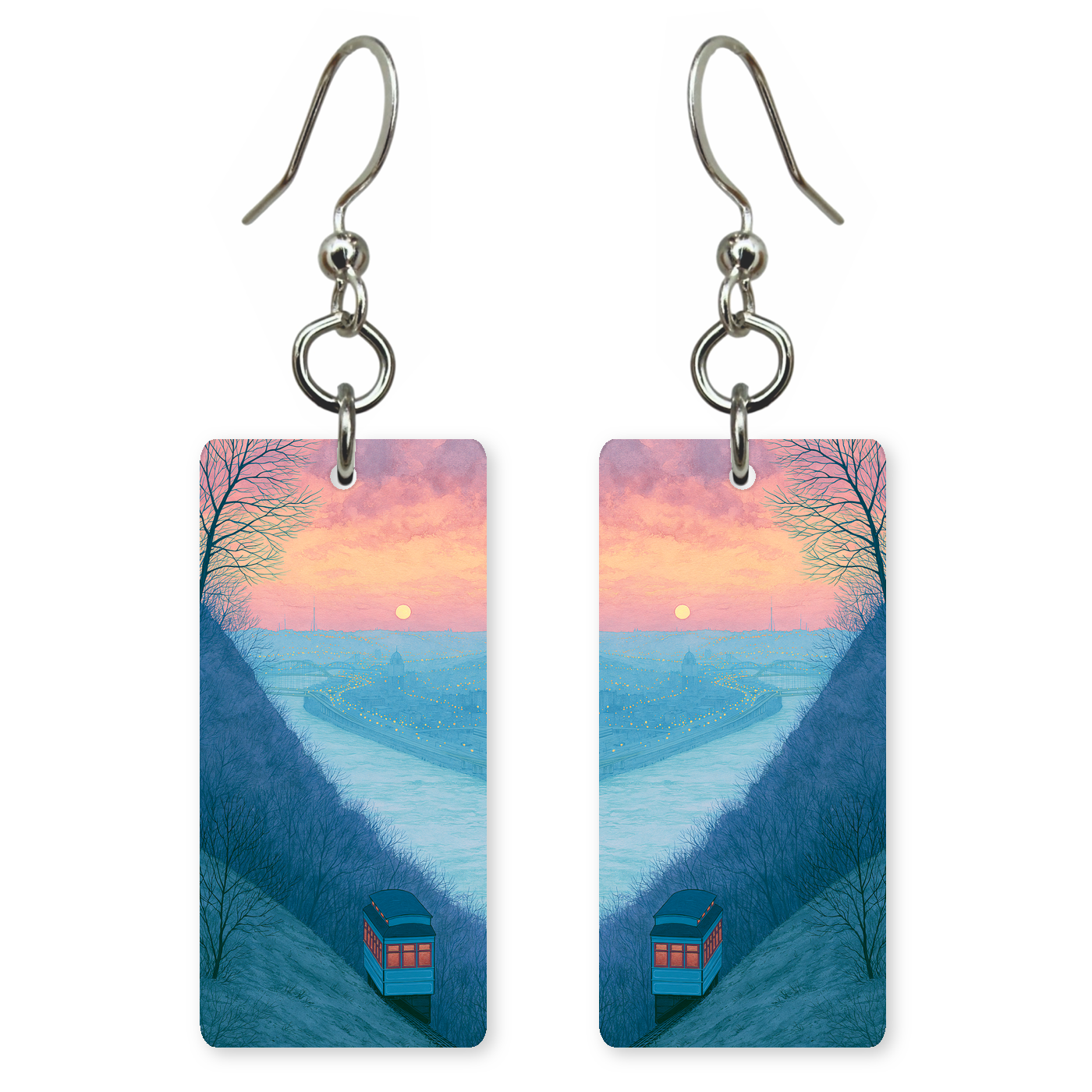 She's Choosing Pennsylvania Earrings | Incline River Twilight
