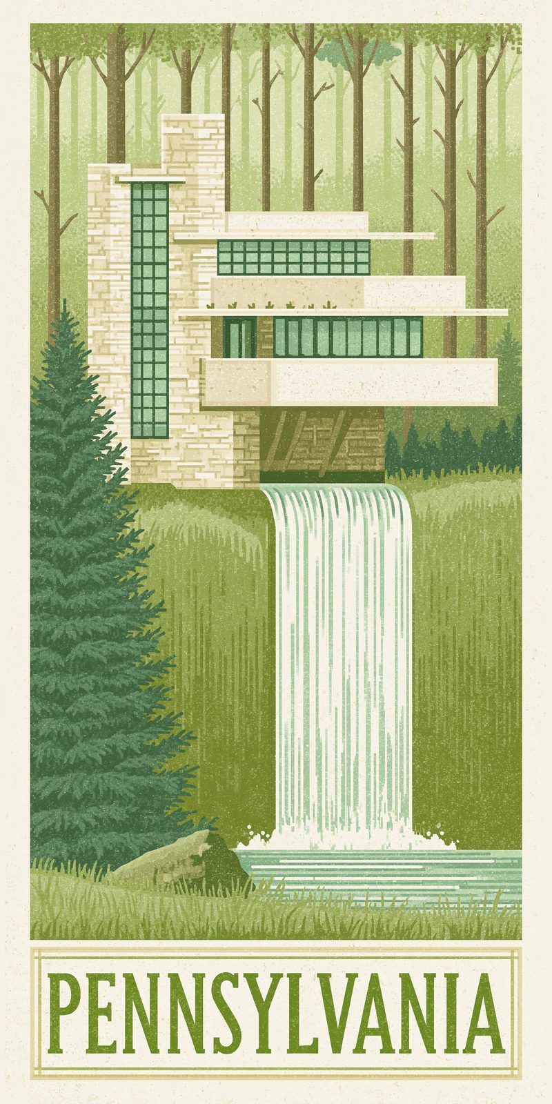 She's Choosing Pennsylvania Earrings | Fallingwater Poster