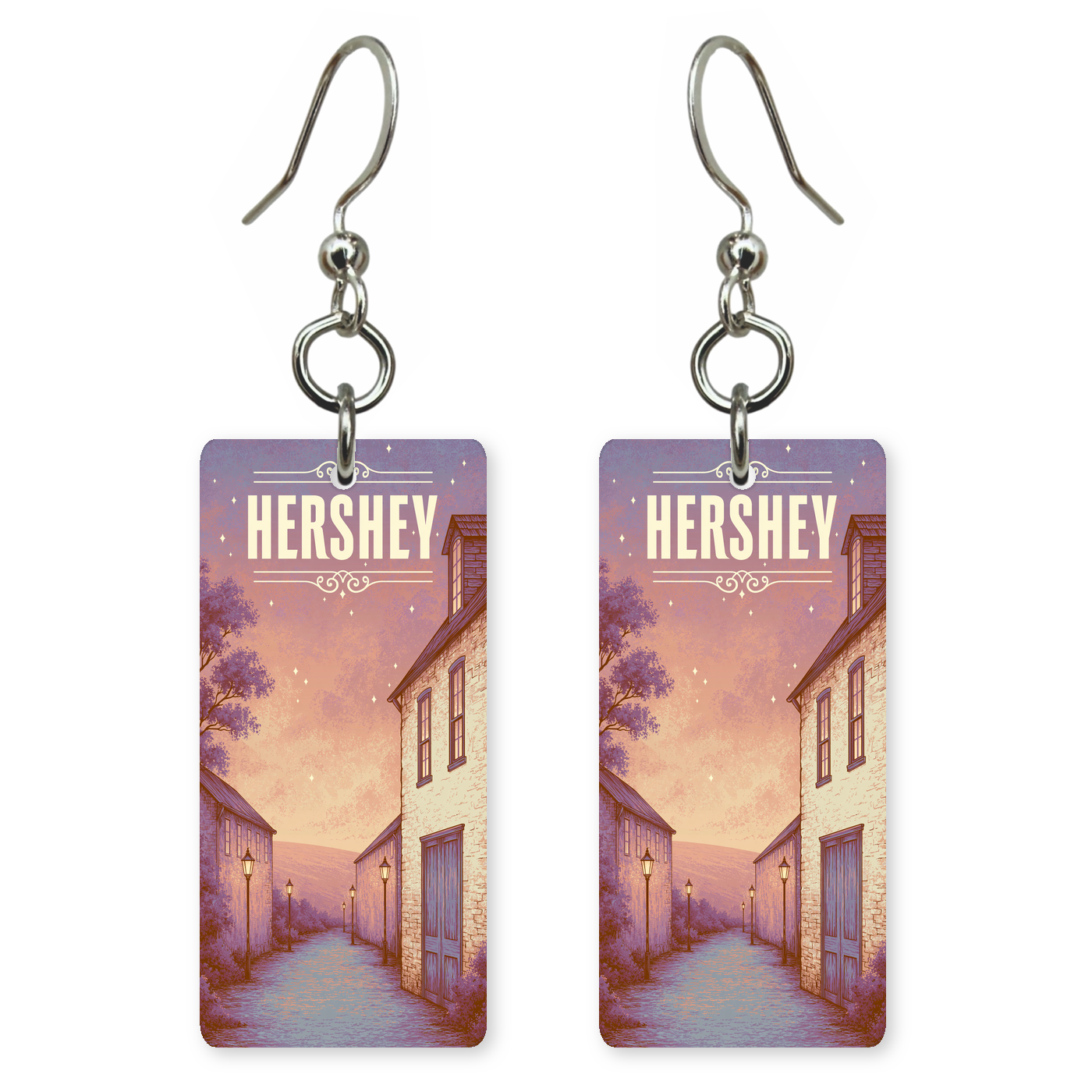 She's Choosing Pennsylvania Earrings | Hershey Lamplit Street