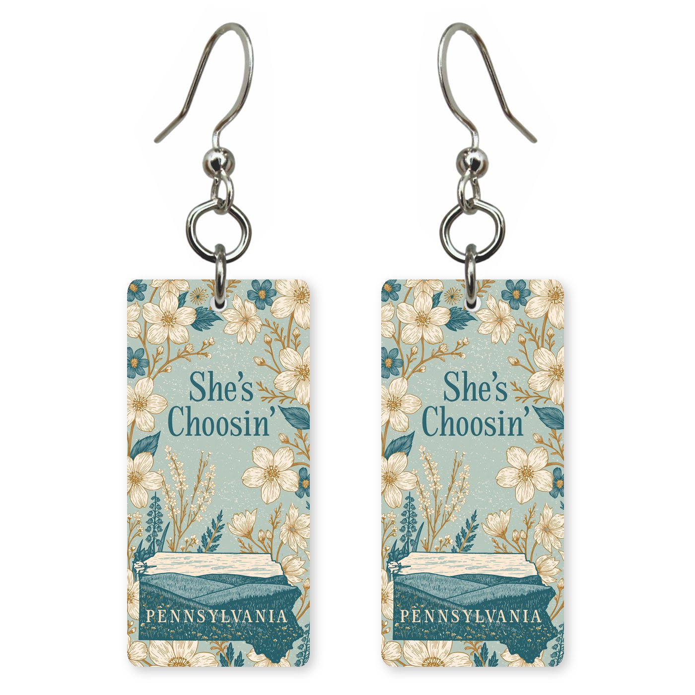 Wheat Florals — She's Choosing earrings, shown as a pair