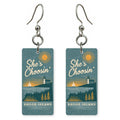Lighthouse Sunset — She's Choosing earrings, shown as a pair