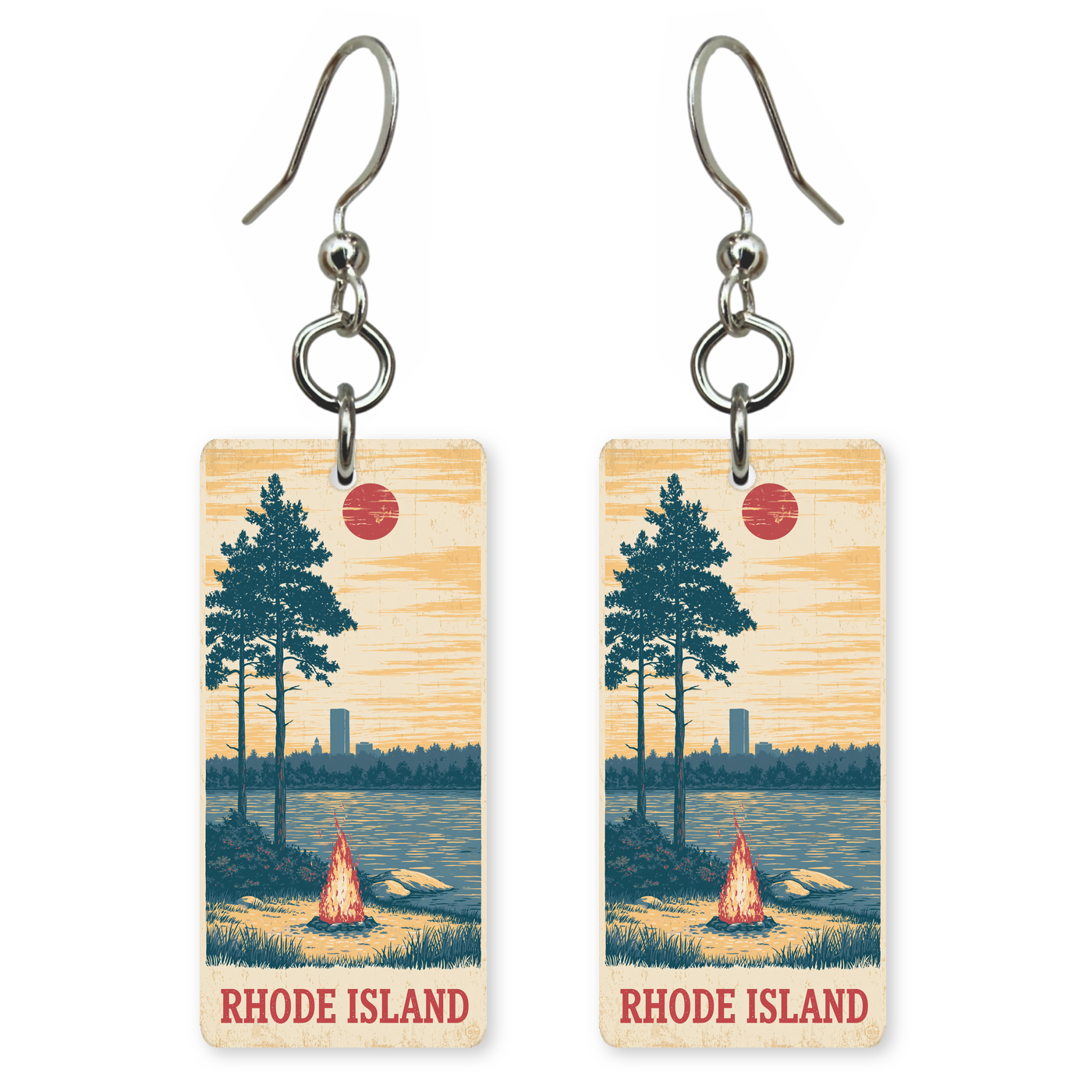 She's Choosing Rhode Island Earrings | Rhode Island Campfire