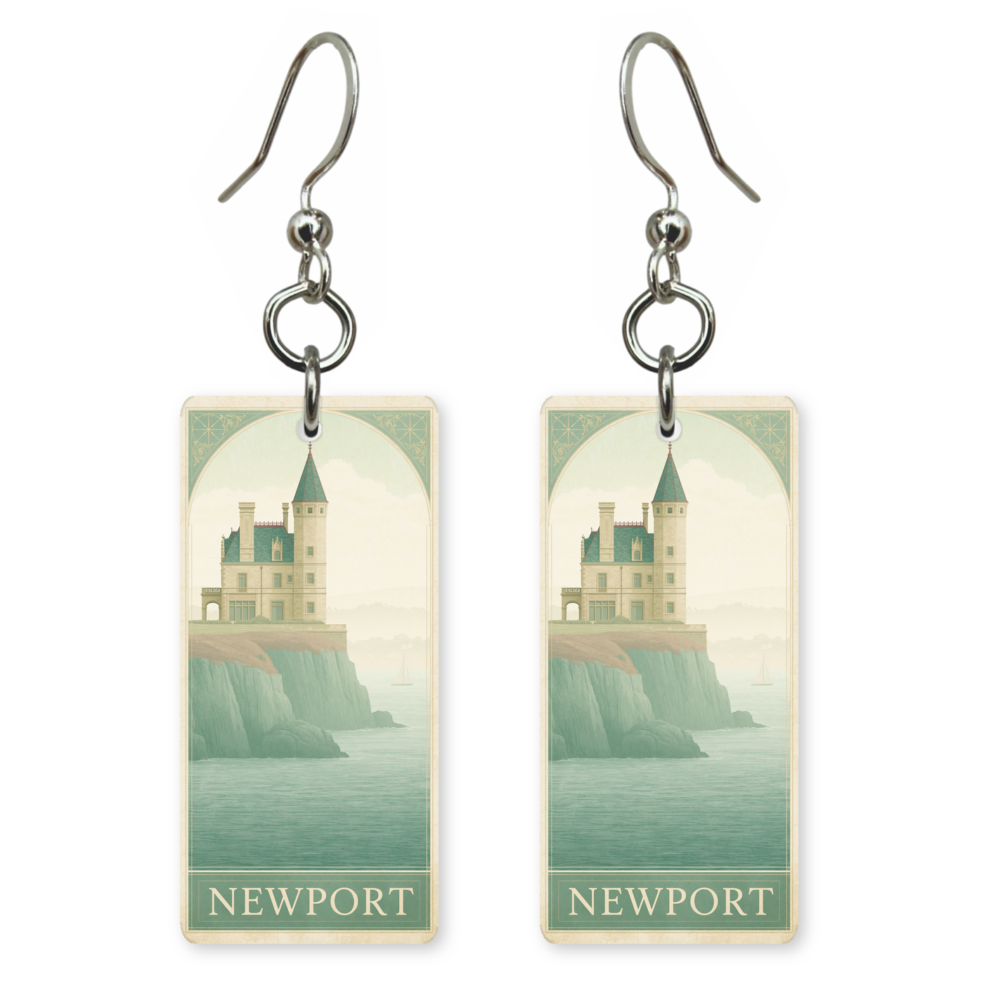 She's Choosing Rhode Island Earrings | Newport Chateau Cliffs