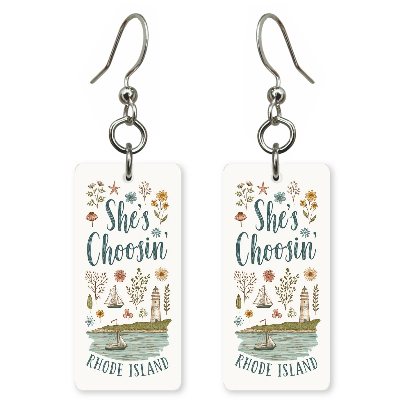 Coastal Icons — She's Choosing earrings, shown as a pair