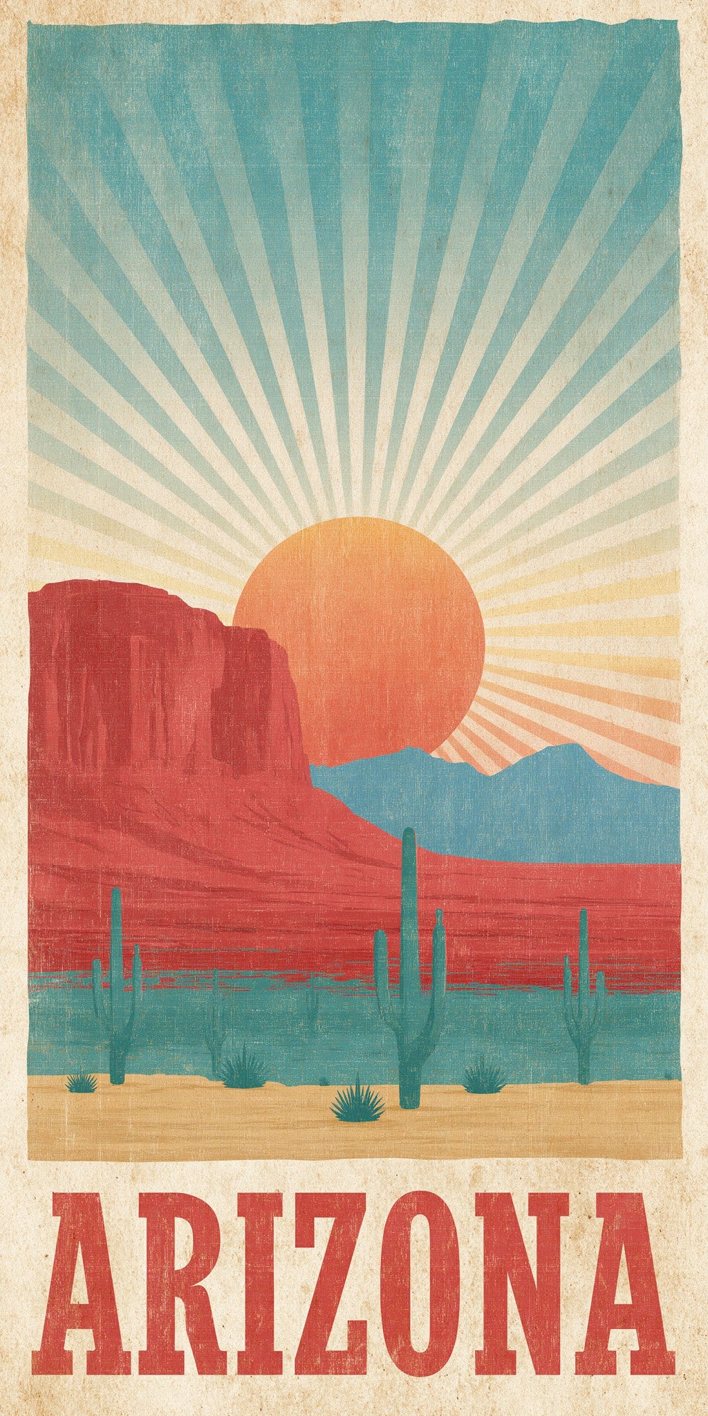 Desert Sunrise Poster — full design art