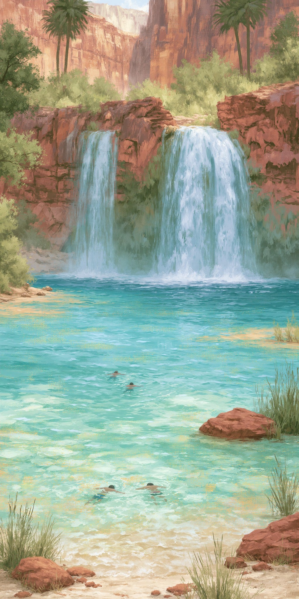 Havasu Falls Swimmers Crystal — full design art