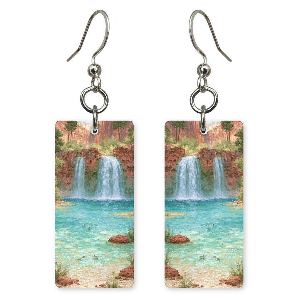 Havasu Falls Swimmers Crystal — She's Choosing earrings, shown as a pair