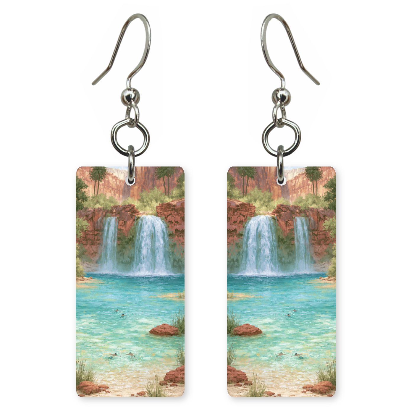 Havasu Falls Swimmers Crystal — She's Choosing earrings, shown as a pair