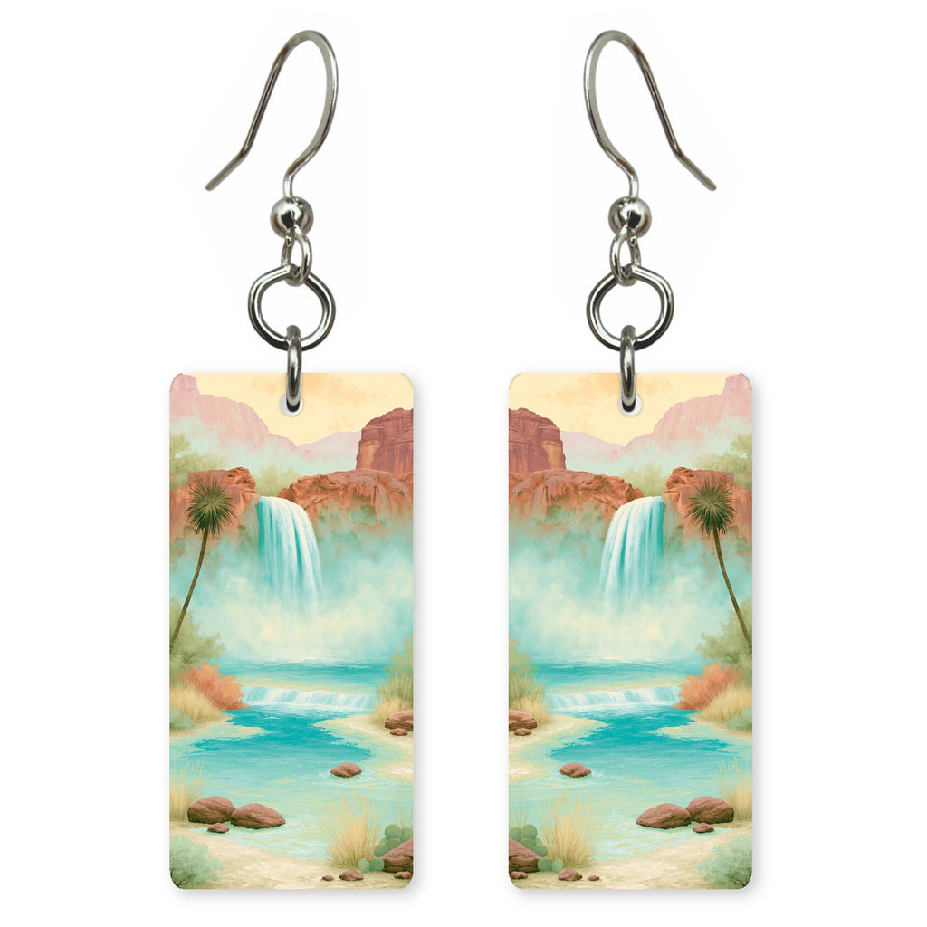 Havasupai Canyon Waterfall Mist — She's Choosing earrings, shown as a pair