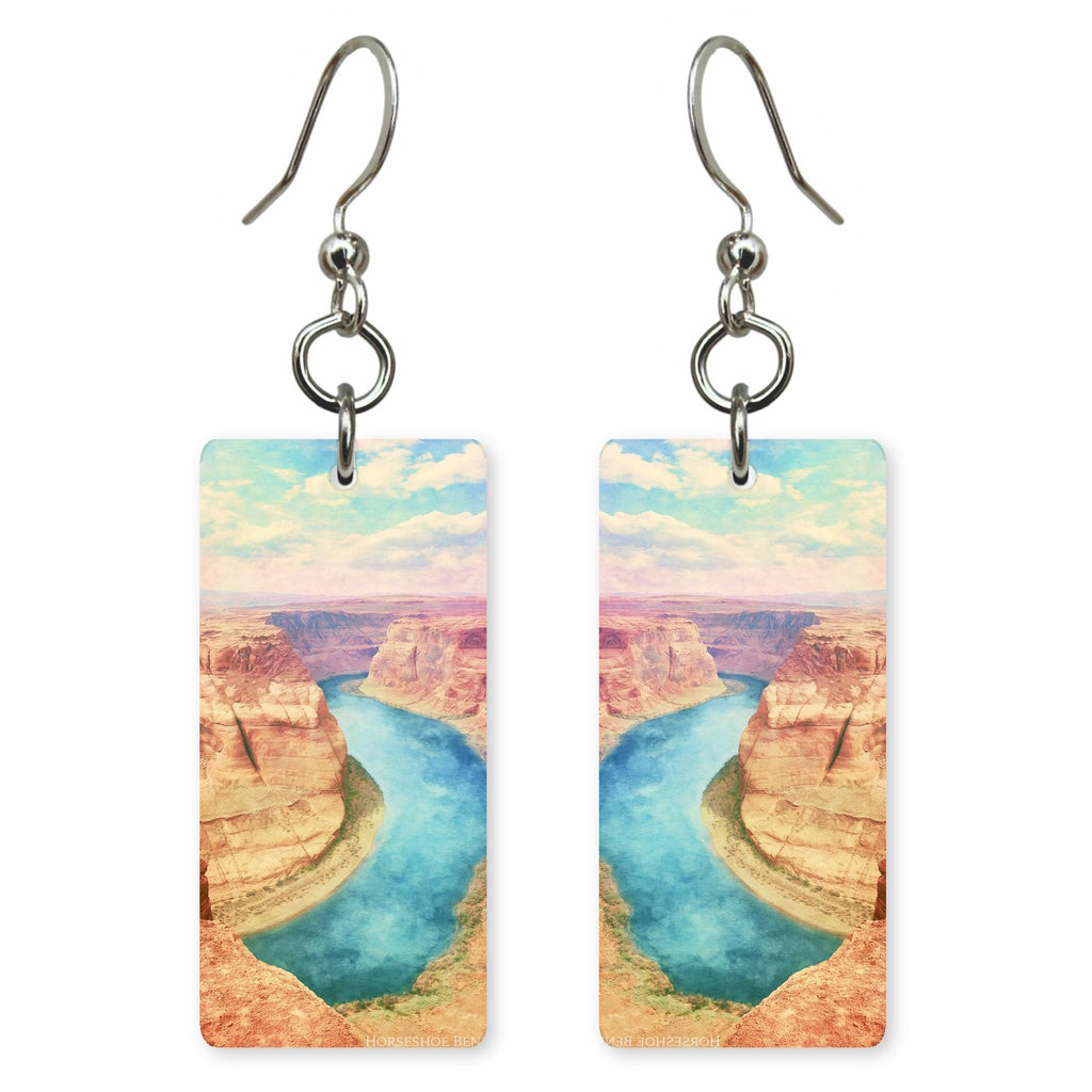 Horseshoe Bend Dramatic Curve — She's Choosing earrings, shown as a pair