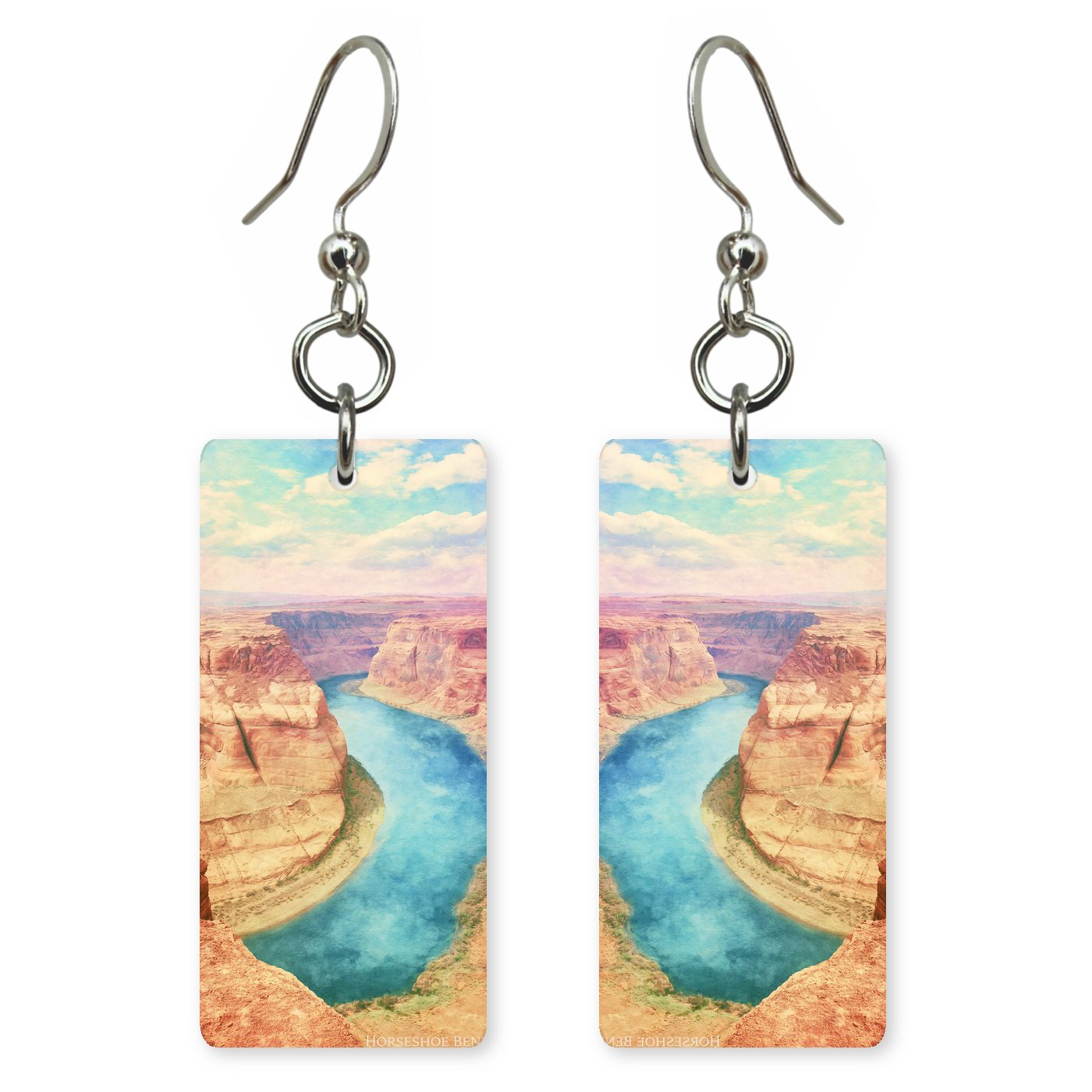 Horseshoe Bend Dramatic Curve — She's Choosing earrings, shown as a pair