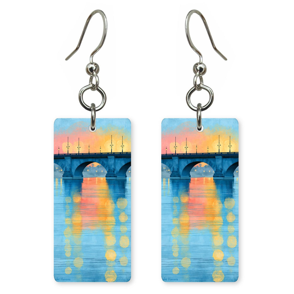 London Bridge Lake Havasu — She's Choosing earrings, shown as a pair