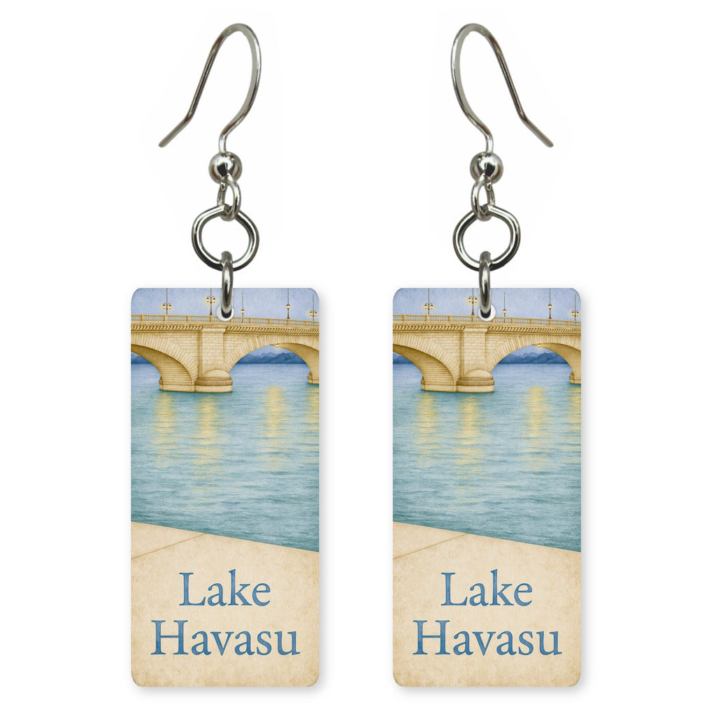 London Bridge Lake Havasu — She's Choosing earrings, shown as a pair