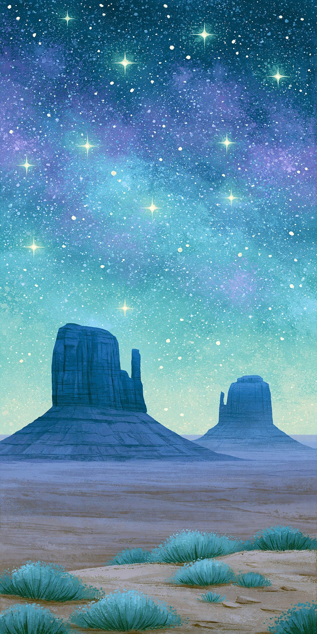 Monument Valley Night Glowing — full design art