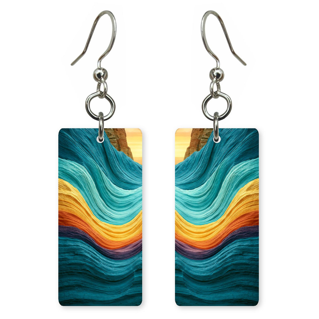 Antelope Canyon Abstract Wave — She's Choosing earrings, shown as a pair