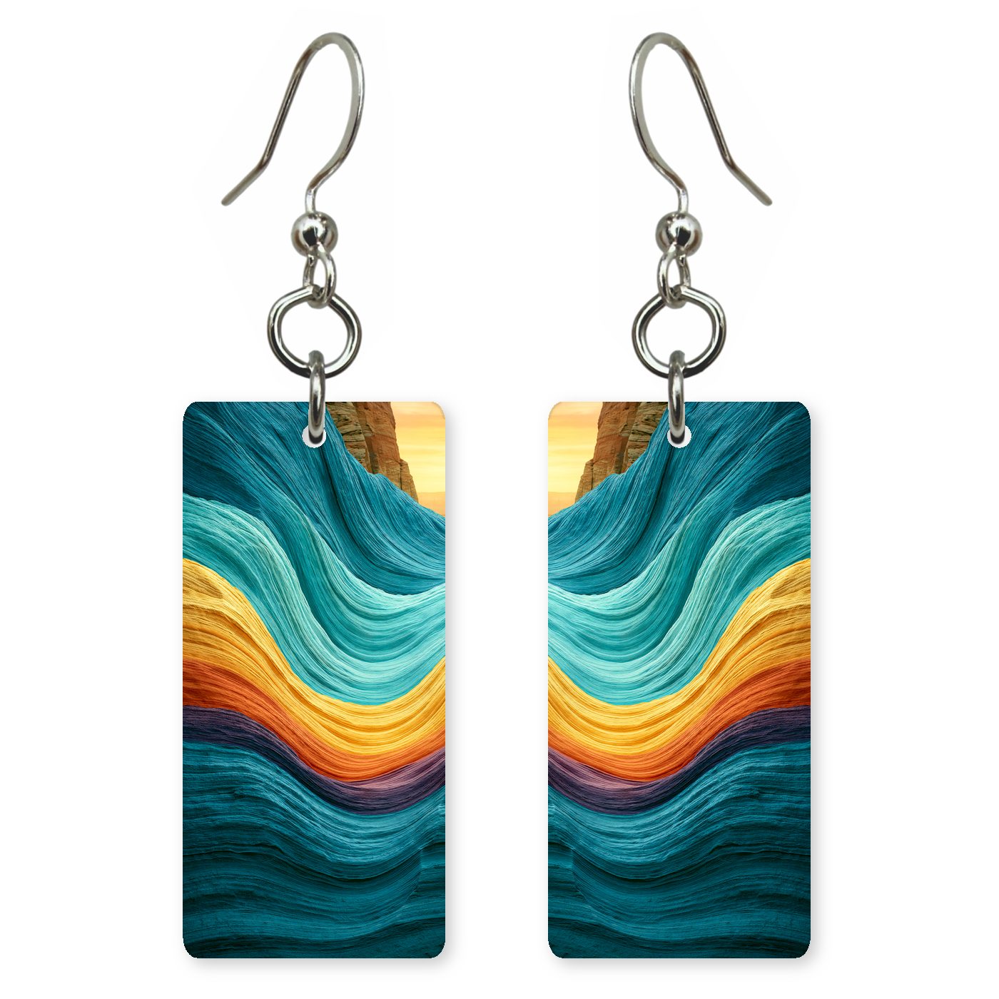 Antelope Canyon Abstract Wave — She's Choosing earrings, shown as a pair