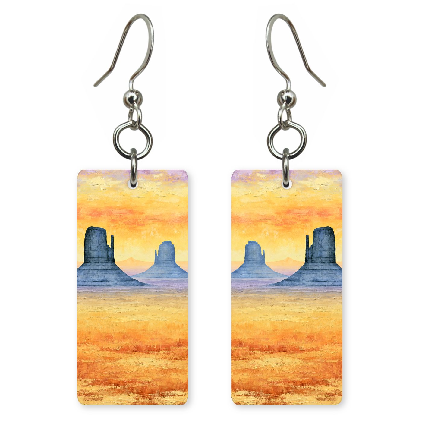 Monument Valley Desert Landscape — She's Choosing earrings, shown as a pair