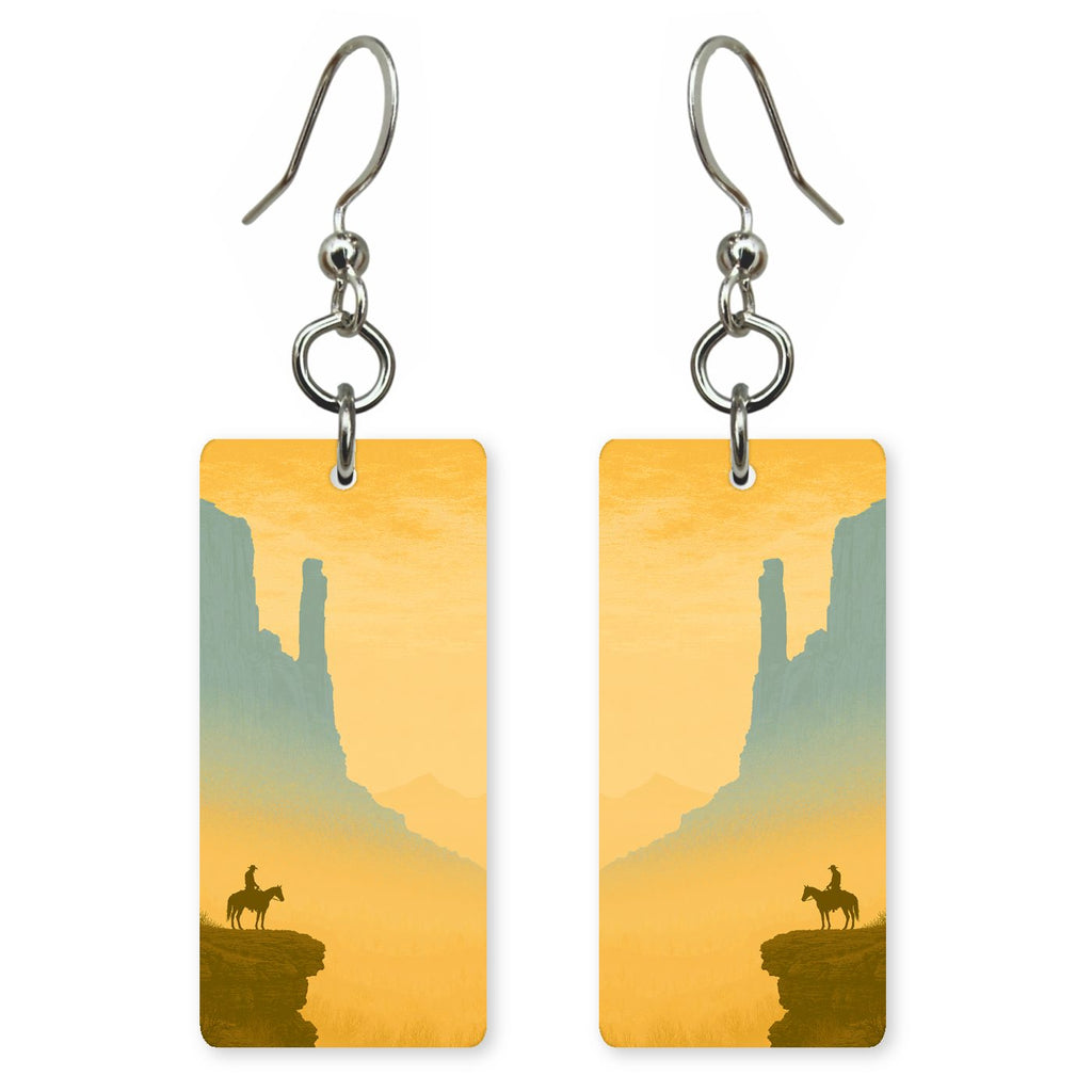 Monument Valley Lone Horse — She's Choosing earrings, shown as a pair