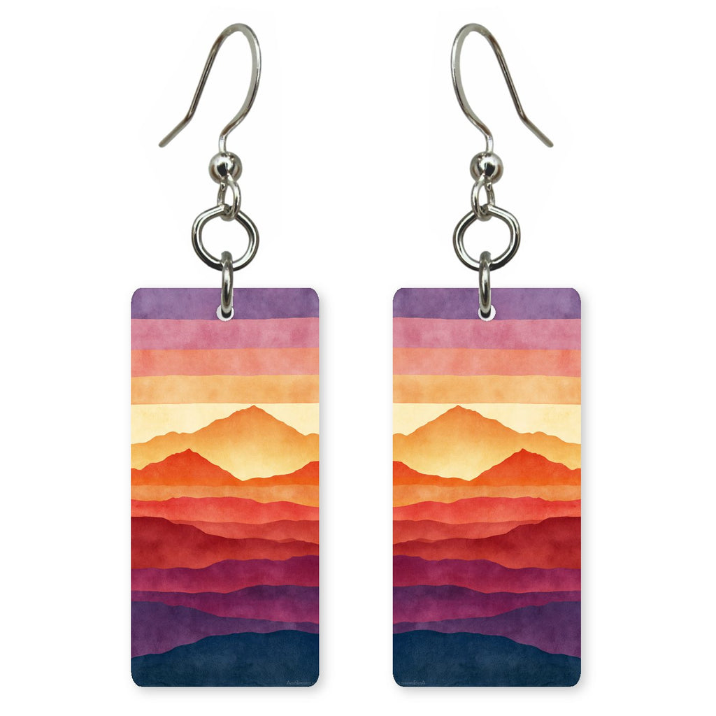 Painted Desert Badlands Striped — She's Choosing earrings, shown as a pair
