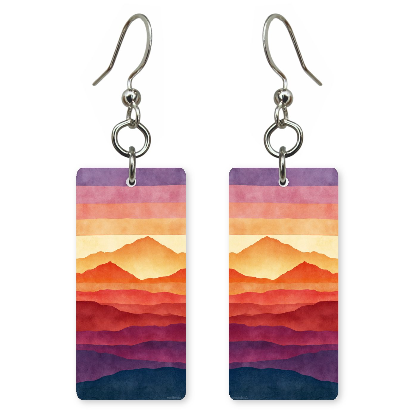 Painted Desert Badlands Striped — She's Choosing earrings, shown as a pair