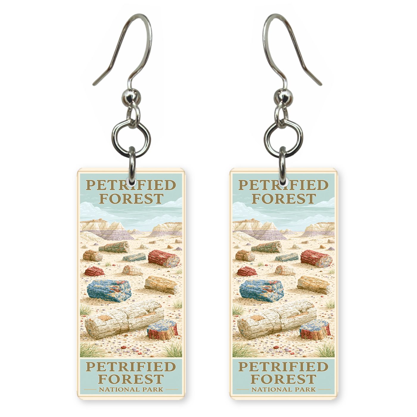 Petrified Forest National Park — She's Choosing earrings, shown as a pair