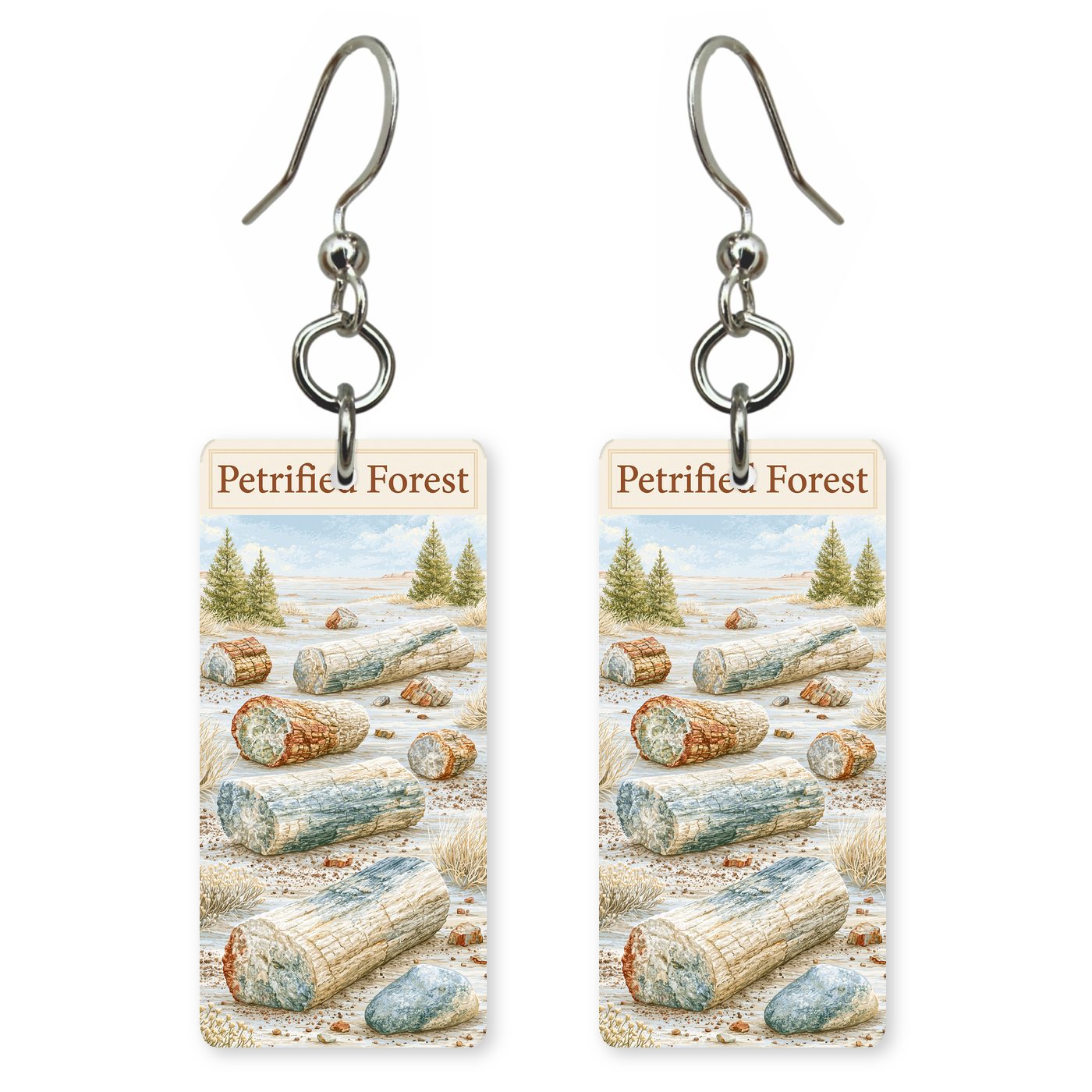 Petrified Forest National Park — She's Choosing earrings, shown as a pair