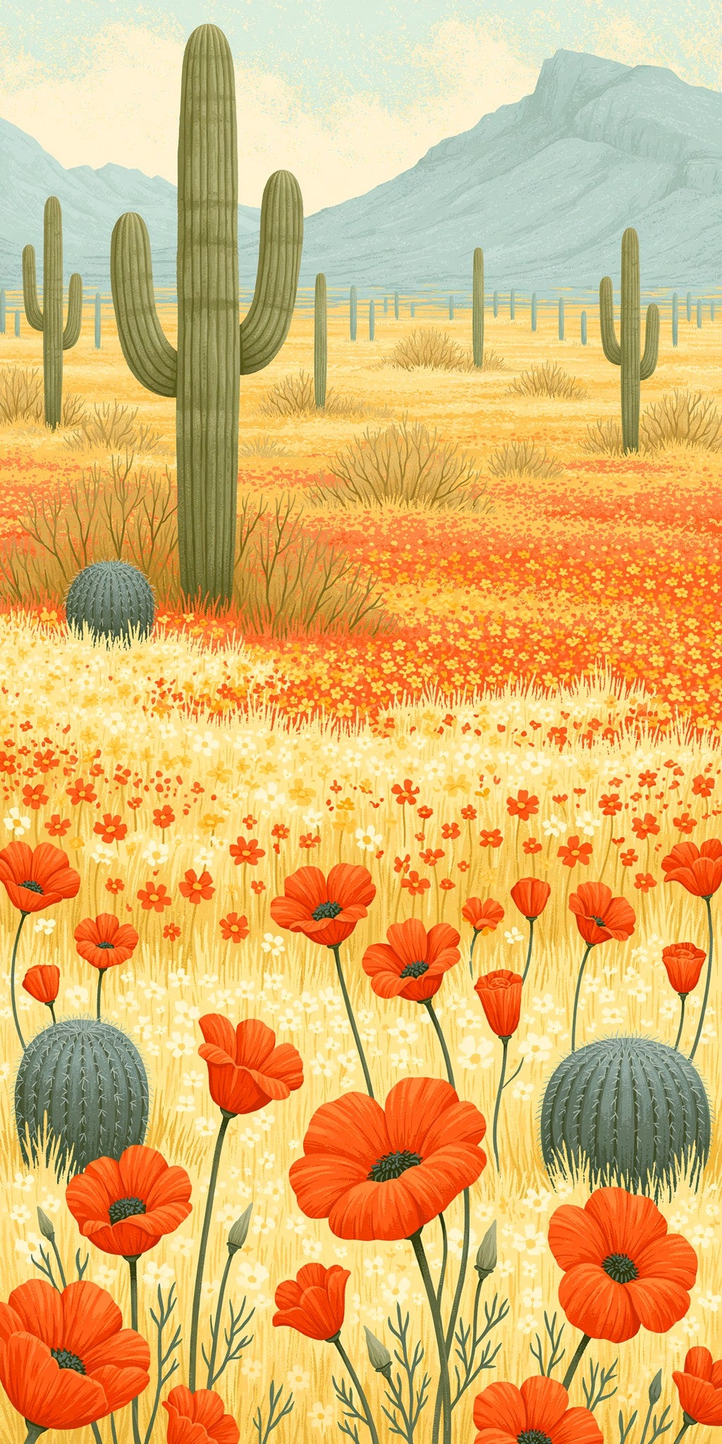 Saguaro National Park Blooming — full design art